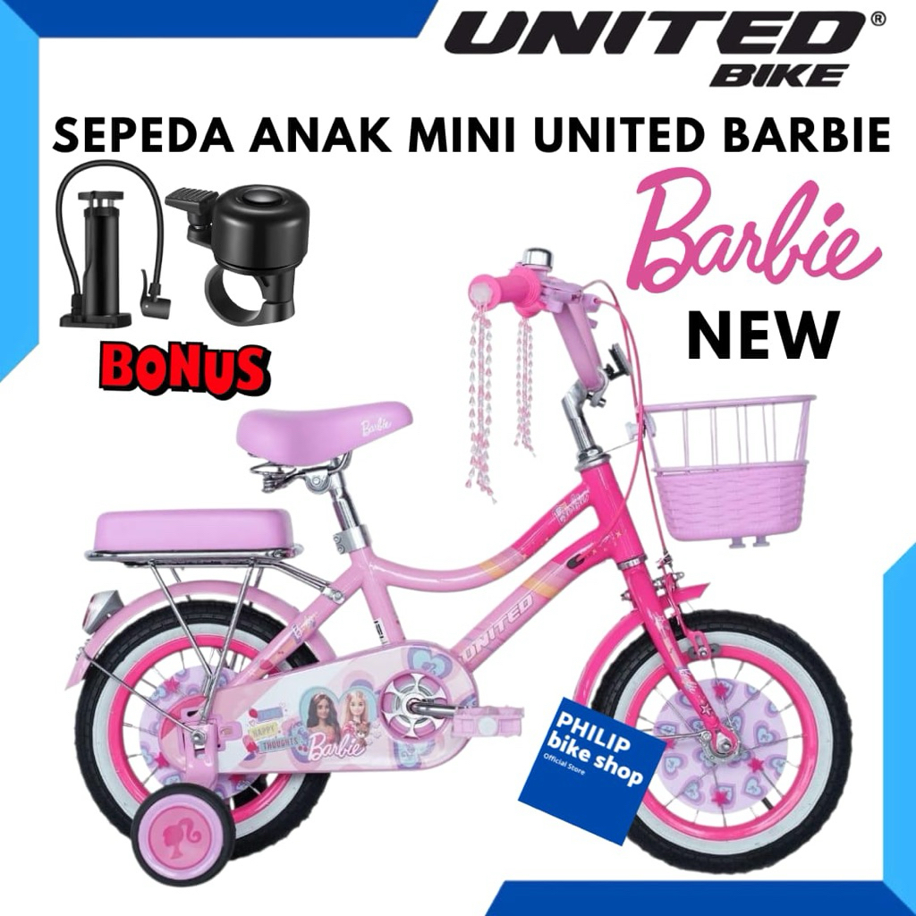 Sepeda Anak Perempuan 18 Mini Unitedbike Barbie New