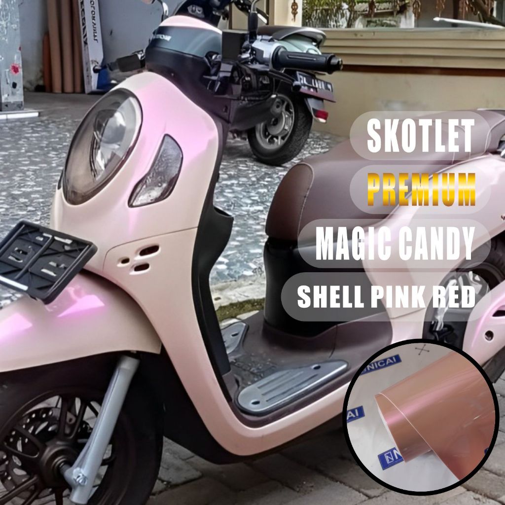 Stiker Skotlet Magic Candy Shell Pink Magic Red Scotlite Magic Candy Shell Pink Magic Red [METERAN]