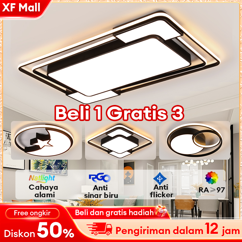 Beli 1 Gratis 3 Lampu Plafon LED lampu plafon minimalis Ceiling Lampu Lampu Plafon 3 Warna LED Moder