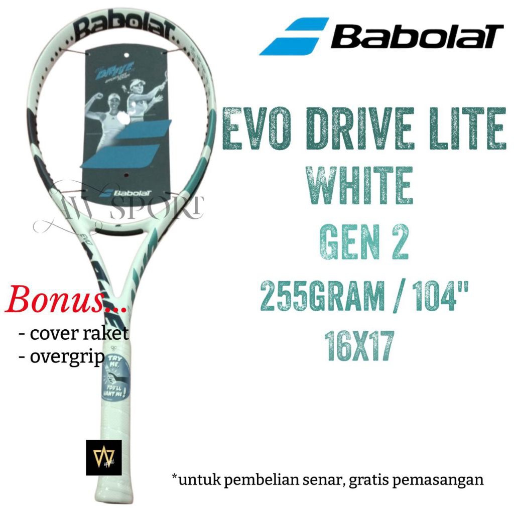 Raket Tenis Babolat Evo Drive Lite White 104 (255g) 16x17 2025 Tennis Racket