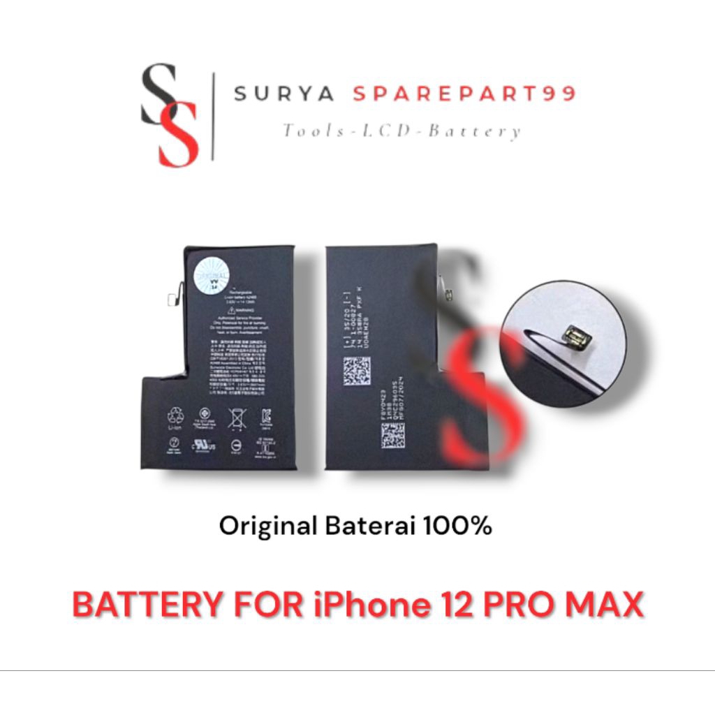 BATERAI iPhone 12 PRO MAX ORIGINAL 100%