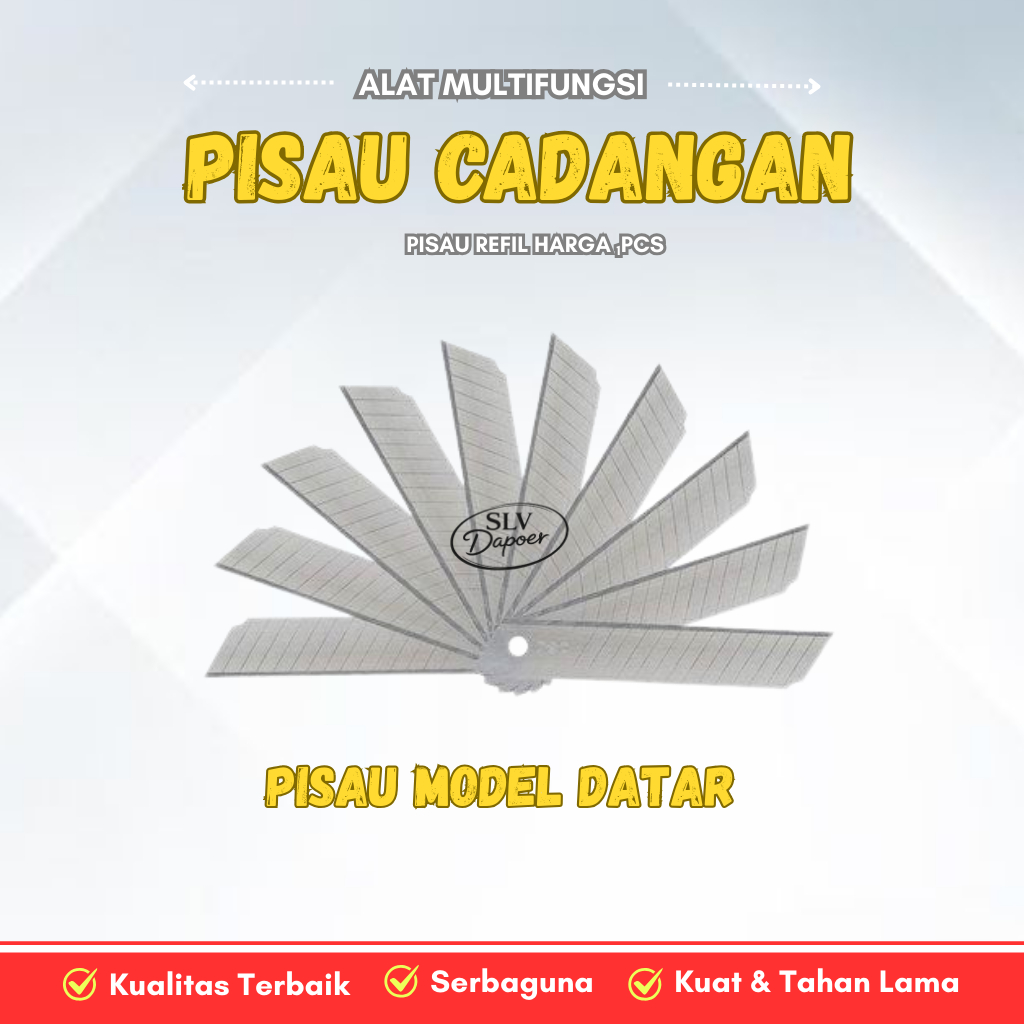 Pisau Datar Refil Cadangan Pengiris Serutan Pasah Serbaguna Pemotong Keripik Singkong Pisang Kentang