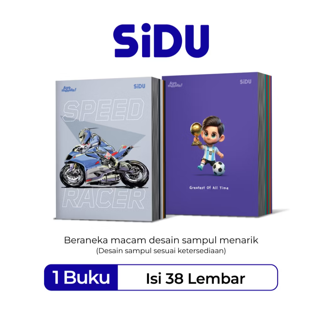 1 PACK ISI 10 BUKU - Buku Tulis SiDU 38 Lembar - Sinar Dunia Original Murah - Buku Tulis Sekolah Kwa