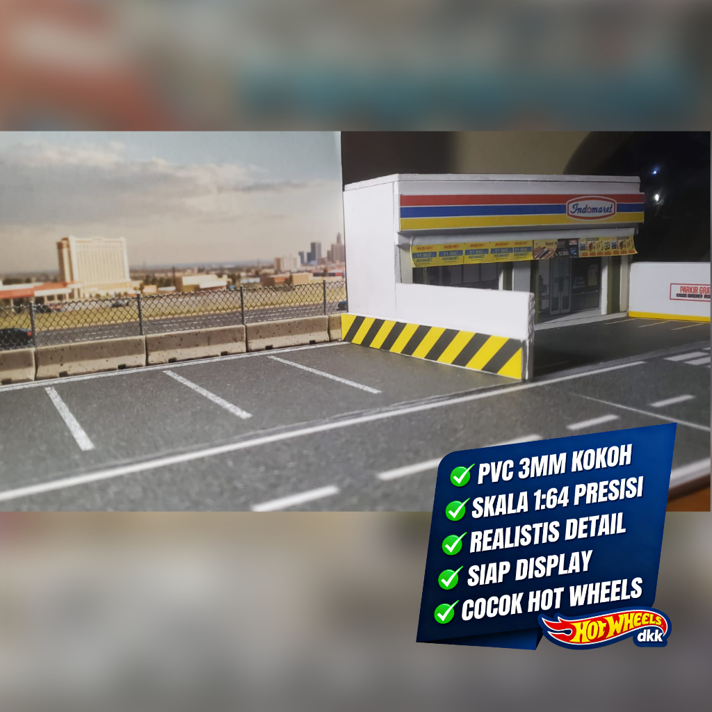 Jalan Raya Diorama 1:64 PVC 3mm Miniatur Road Street Aspal Display Diecast Hot Wheels Matchbox Tomic