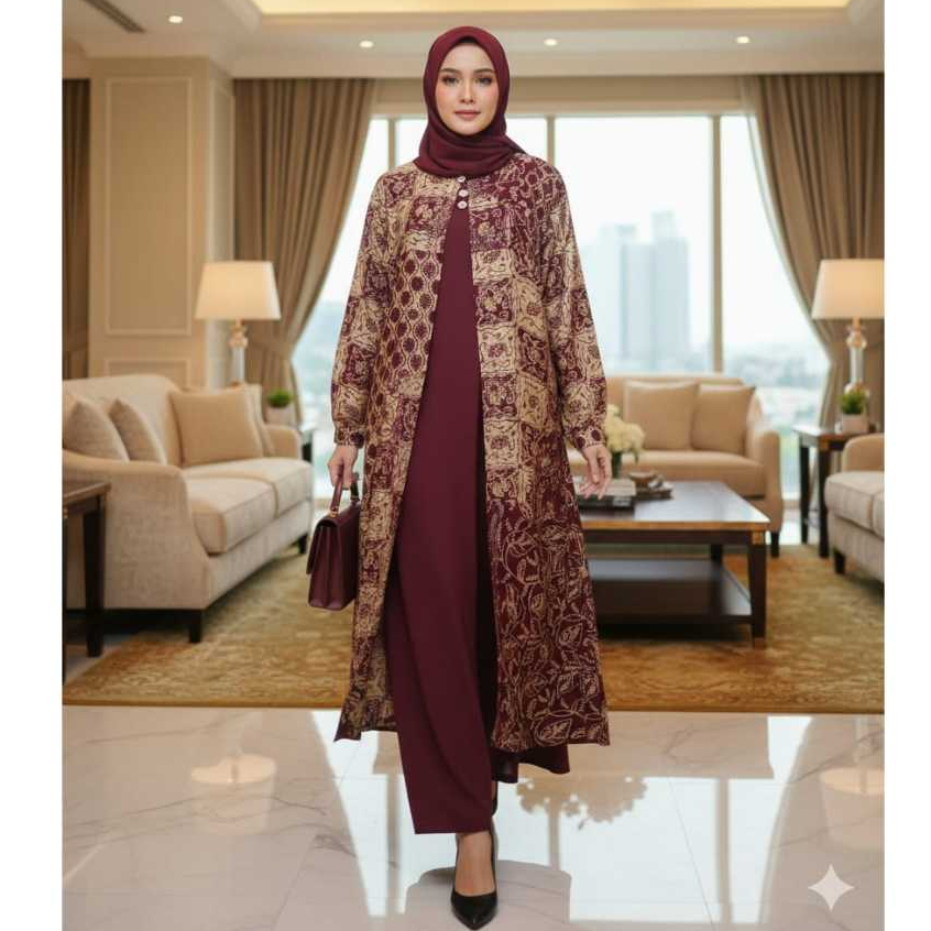 Zakia Fashion - Gamis Viscose Mix Armani Silk | Baju Gamis Wanita | Baju Lebaran Muslim Wanita