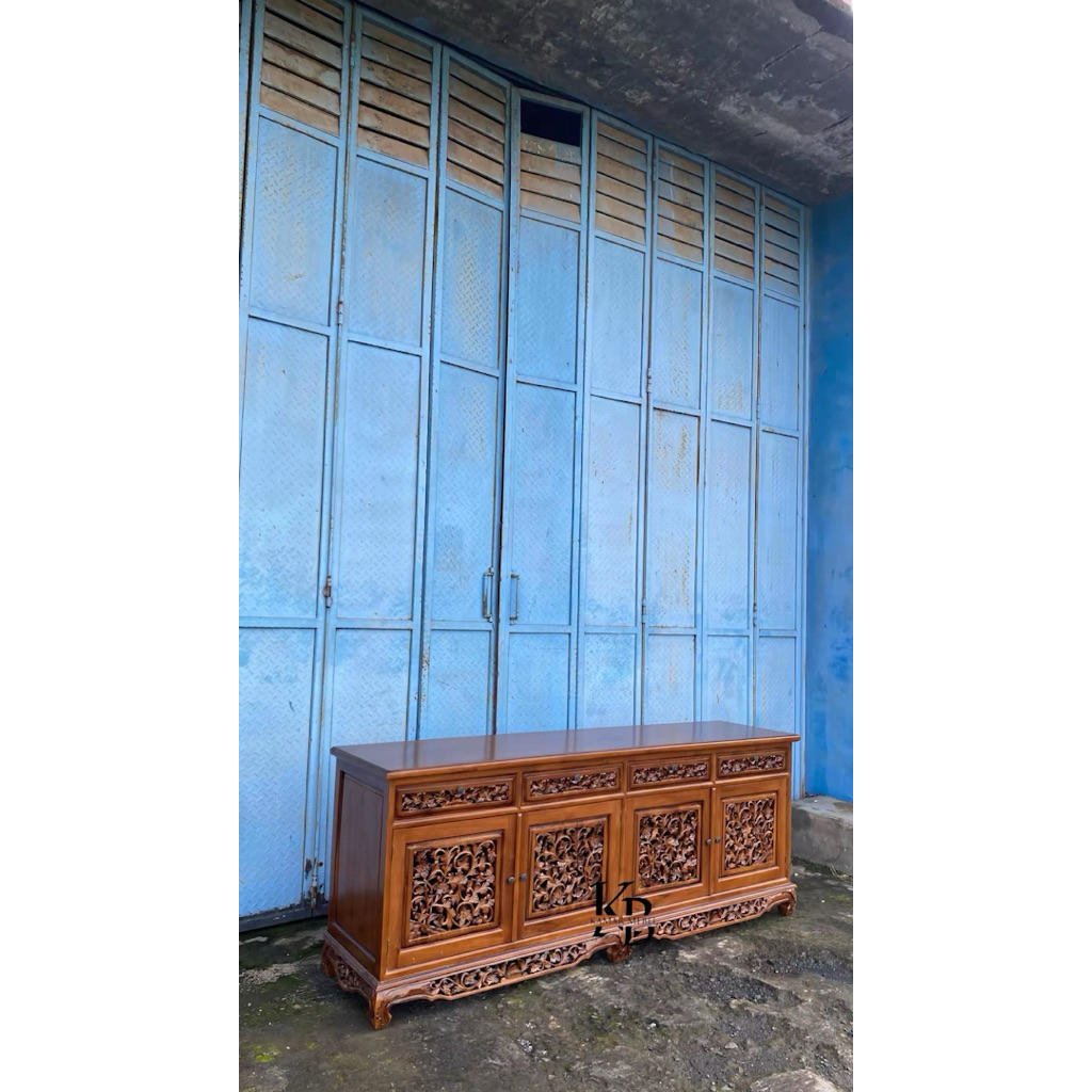 buffet Palembang kayu jati buffet ukir almari meja tv