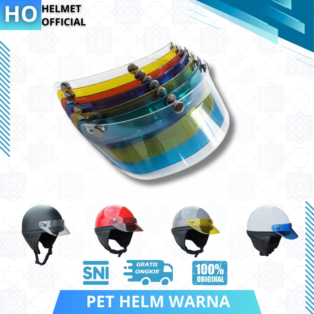 Pet Transparan Topi Helm Bogo Retro Bening Tebal Noris / Topi Helm Bogo
