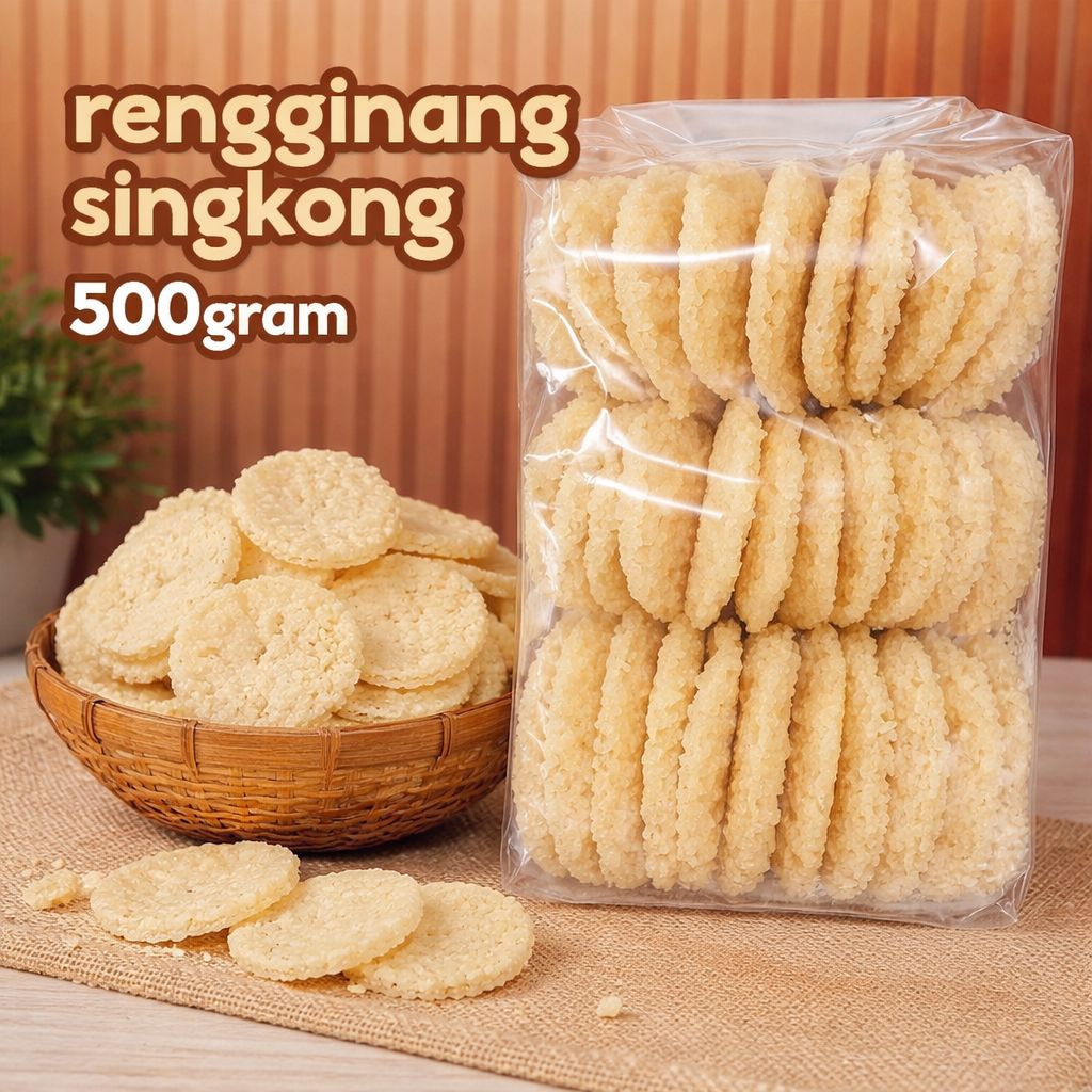 Rengginang Singkong Mentah 500gr – Cemilan Renyah Gurih, Oleh-oleh Khas Tradisional