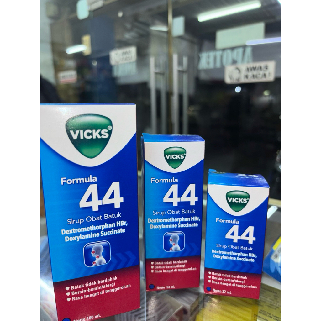 Sirup Obat Batuk Dewasa Vicks Formula 44 27ml - Meredakan Batuk Kering & Bersin