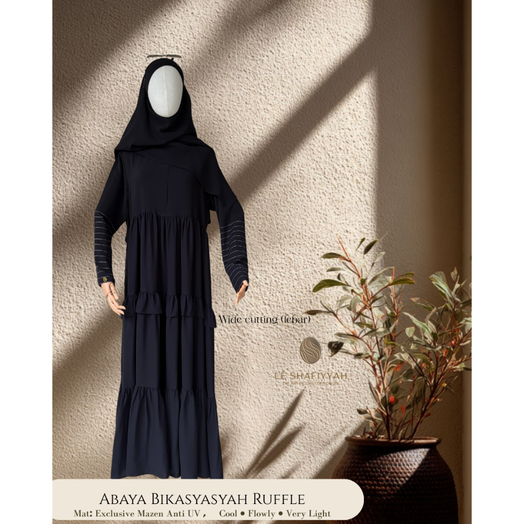 Abaya Bikasyasyah Ruffle - Le Shafiyyah