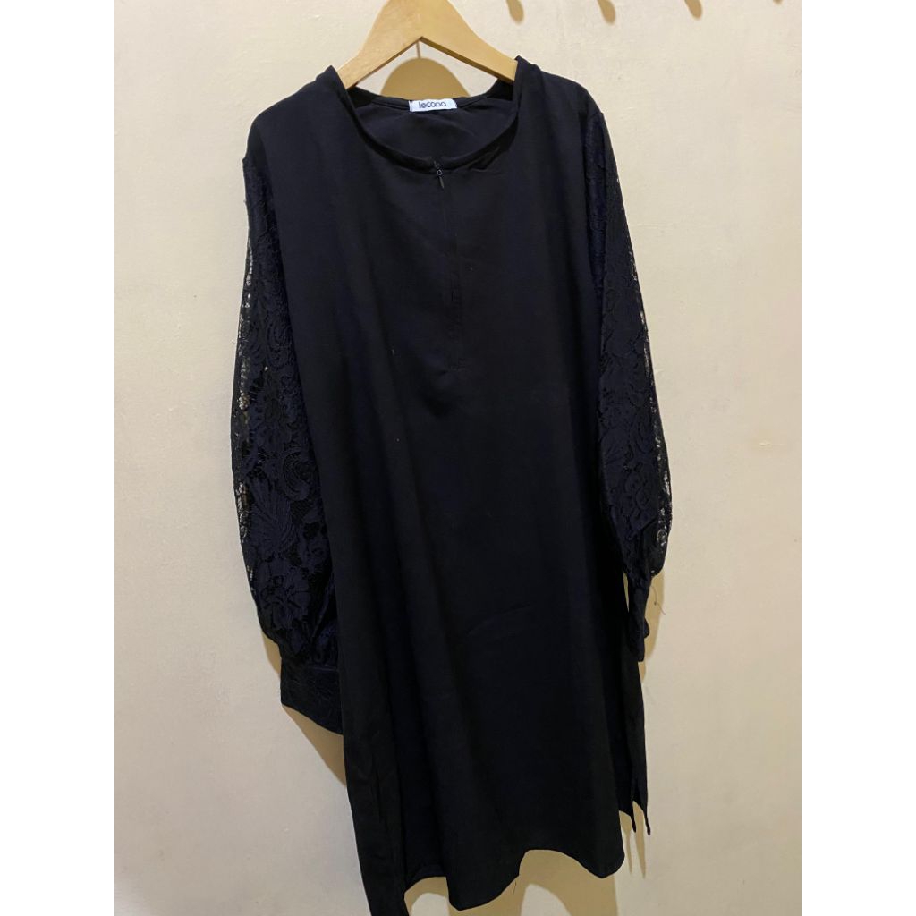 preloved tunik hitam brokat