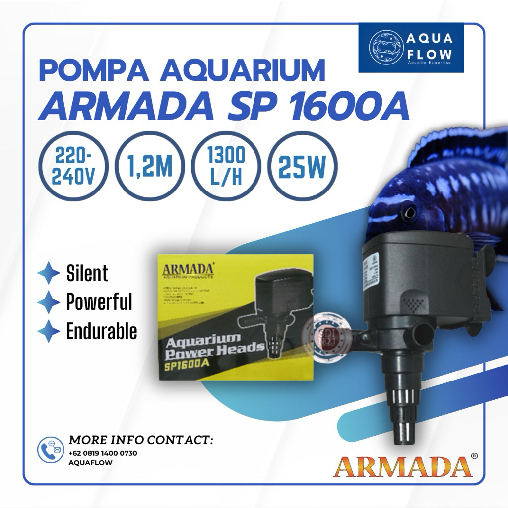 Pompa Aquarium Armada Sp 1600A 1300L/H 25W / Pompa Kolam / Pompa Aquarium