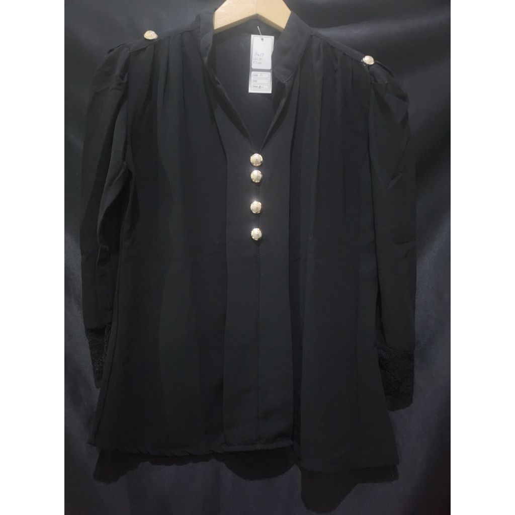 A8 atasan cewek hitam polos sifon