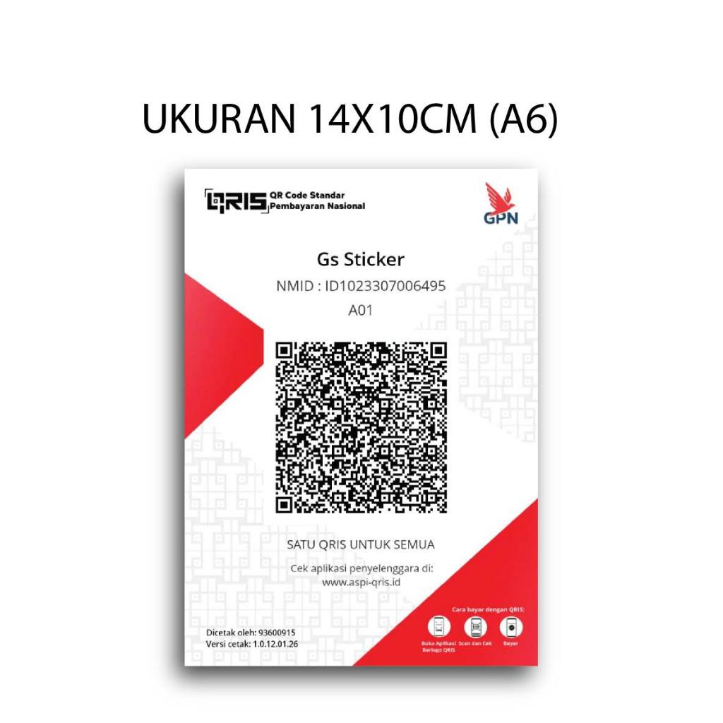 Stiker QRIS / Kode QR Bank & E-Wallet Premium - Anti Air, Luntur & Gores - Laminasi Glossy