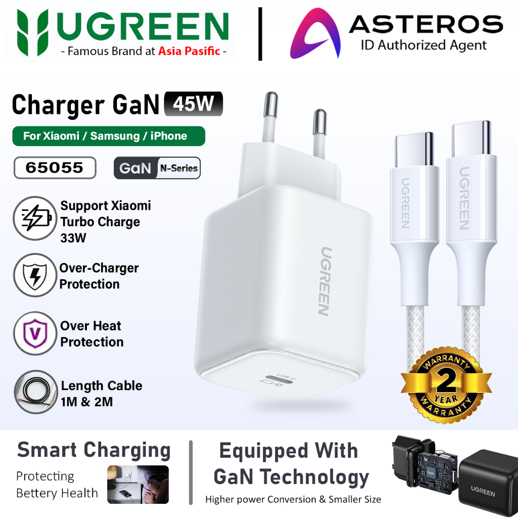 UGREEN Charger Xiaomi Redmi Type C to Type C Turbo Charger 33W 45W