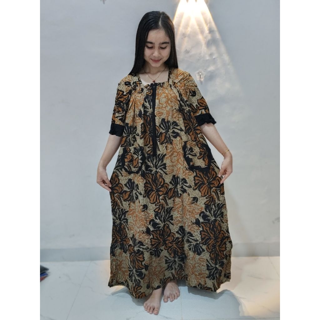 SEKDRESS Batik RENDY motif BUNGA tangan Rempel kantong karet