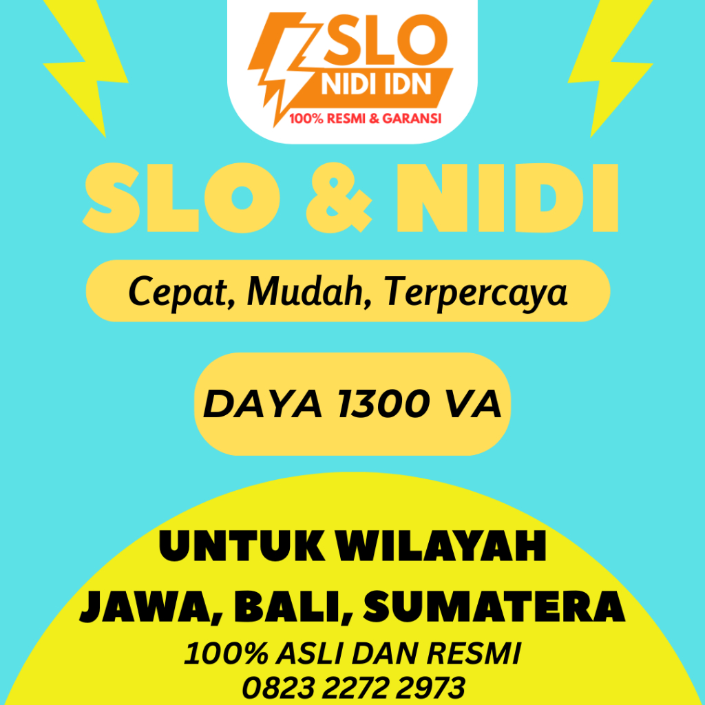 DAYA 1300VA PAKET NIDI SLO PASANG BARU TAMBAH DAYA