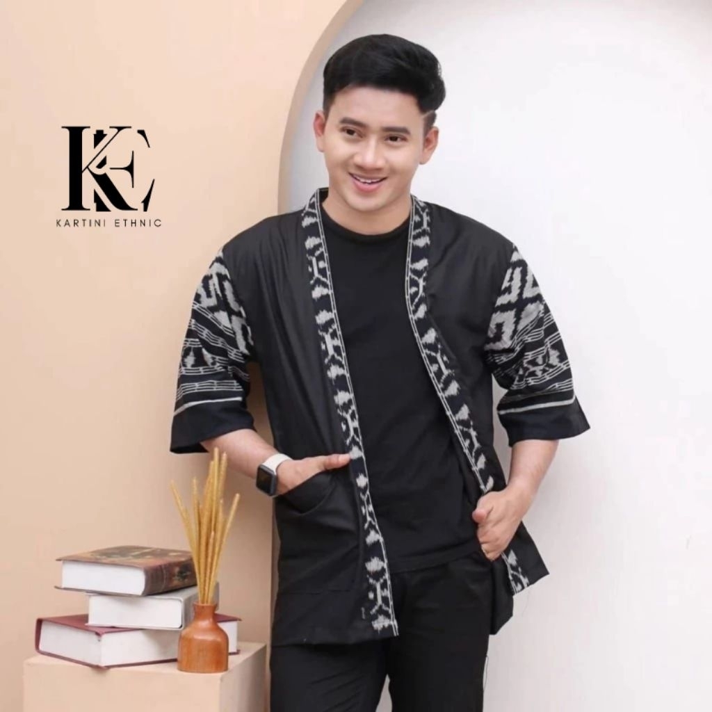 Kimono Outer Pria Wanita Etnik Tenun Jepara Sumba Lombok Toraja Indonesia Songket Asli