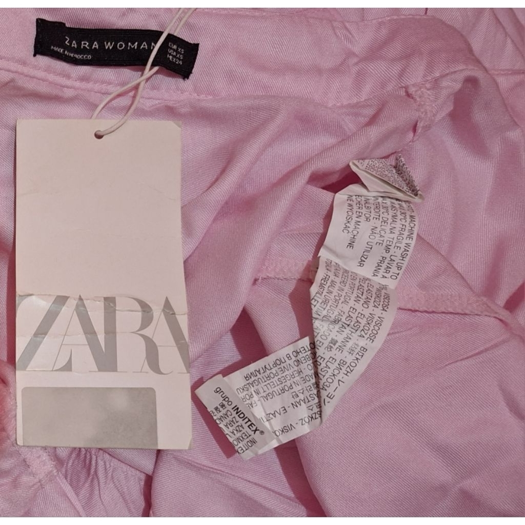 Gamis Baru Dengan Tag Toko ZaraGamis Babydoll Pink Brand From Zara Ori 100%
