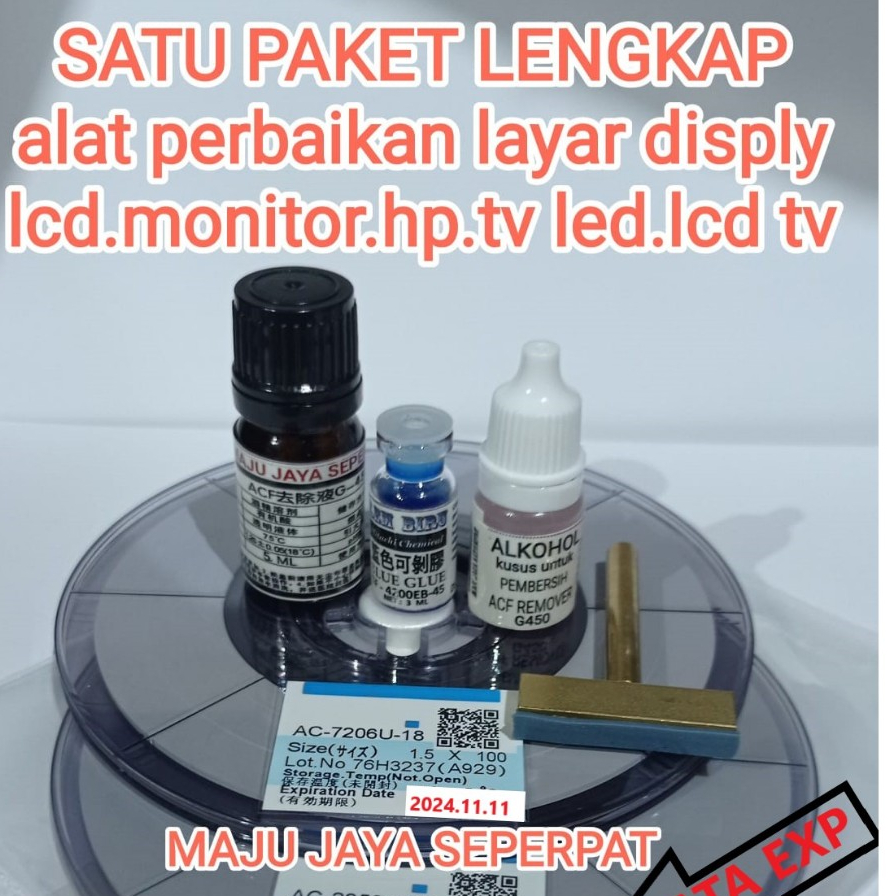 satu paket komplit - lem ic cof lcd - tv - monitor - led tv - lcd tv - lem perekat - lem acf ac - le