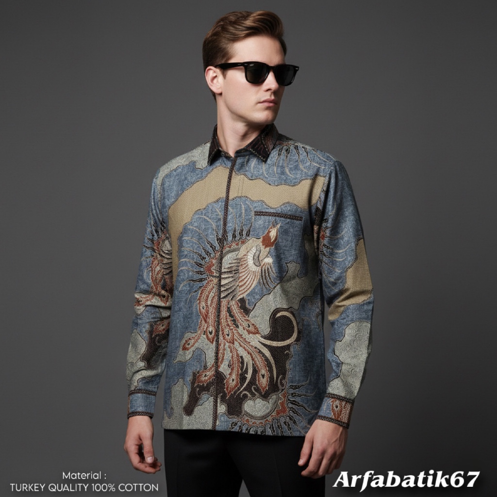 Promo Ismoyo Signature Smock Cotton Turkey - Kemeja Batik Pria Smock Exclusive Lengan Panjang Turkey