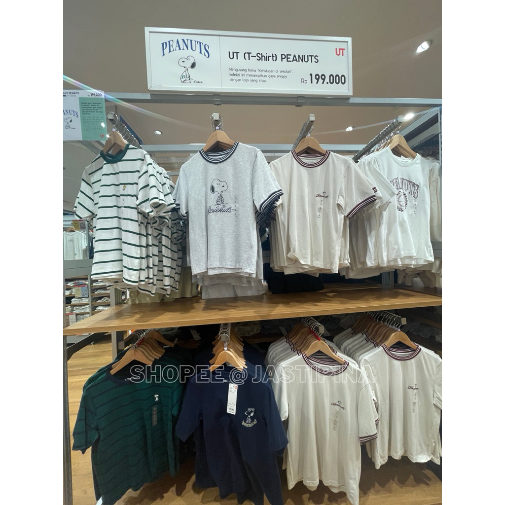 Kaos UT PEANUTS Pria Wanita UNIQLO JASTIP