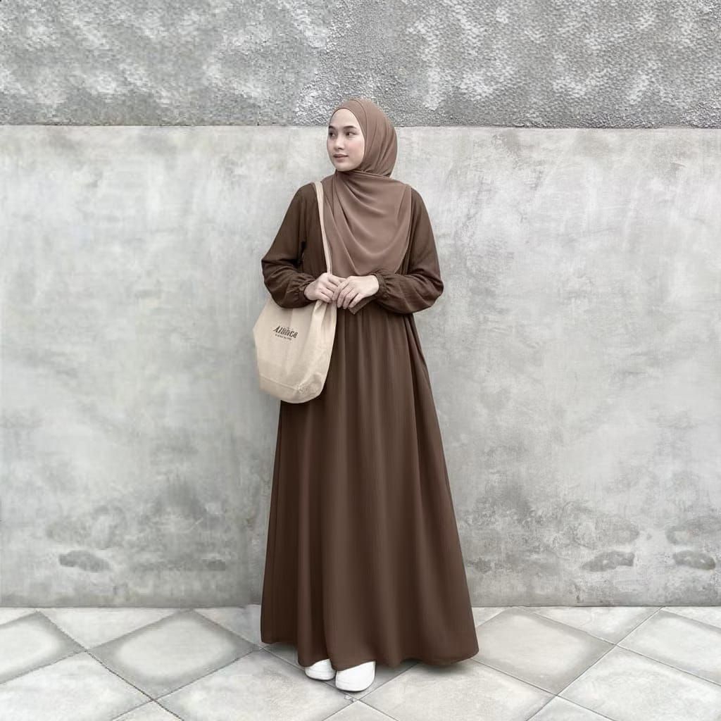 Zahwa Dress Gamis Polos Remaja Sabrina Anti UV