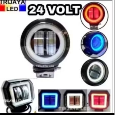 Lampu Tembak Sorot 24 Volt LED CWL Daymaker Mini 2 Mata 4D Bar CREE Strobo Kedip Angel Devil Eye Len
