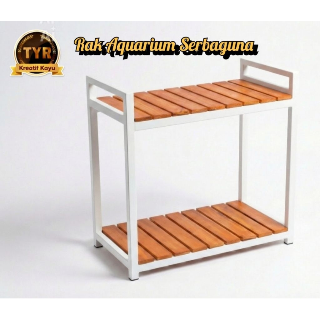 Rak Aquarium Rak Meja Kayu Penyimpanan Serbaguna P60Cm L30Cm T50Cm Co