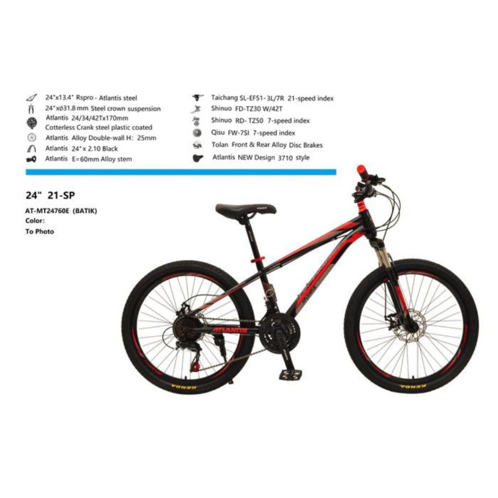 SEPEDA GUNUNG MTB 24" / 26" INCH AT-MT760 RS-PRO ATLANTIS 21SP  TERMURAH