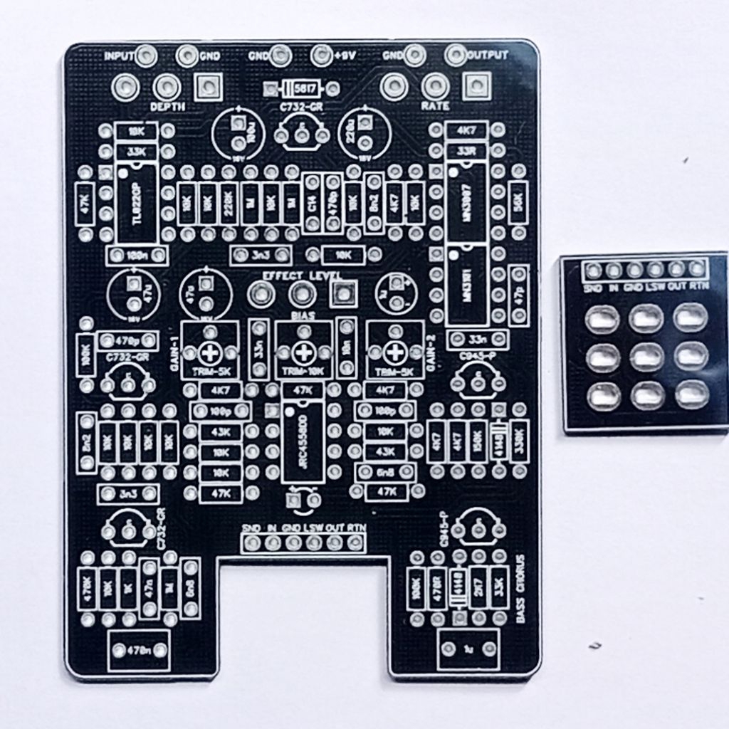T-Audio PCBFX-063 Based On Boss CE-2 CE-2B CE2 Guitar or Bass Chorus Effect PCB DIY 125B MN3007 MN31