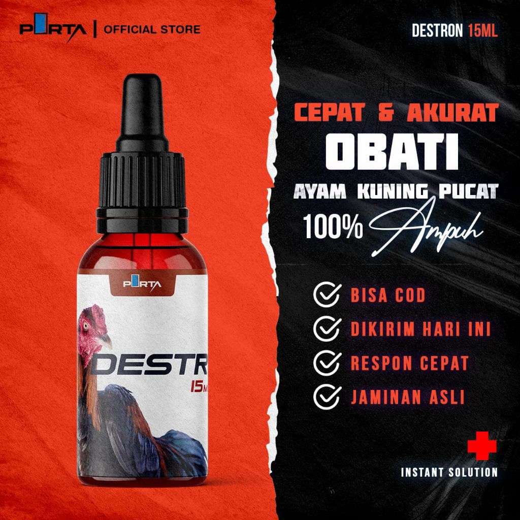 DESTRON - OBAT AYAM SAKIT KUNING PUCAT LESU LEMAS AYAM ADUAN LAGA