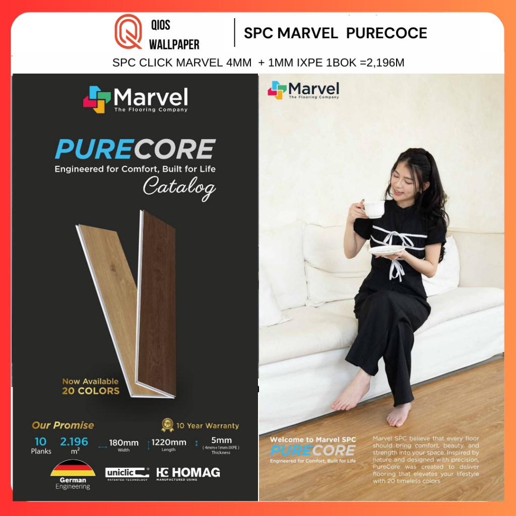 VINYL SPC MARVEL | Lantai Vinyl SPC 5mm | Vinyl SPC Flooring I SPC Purecore Marvel
