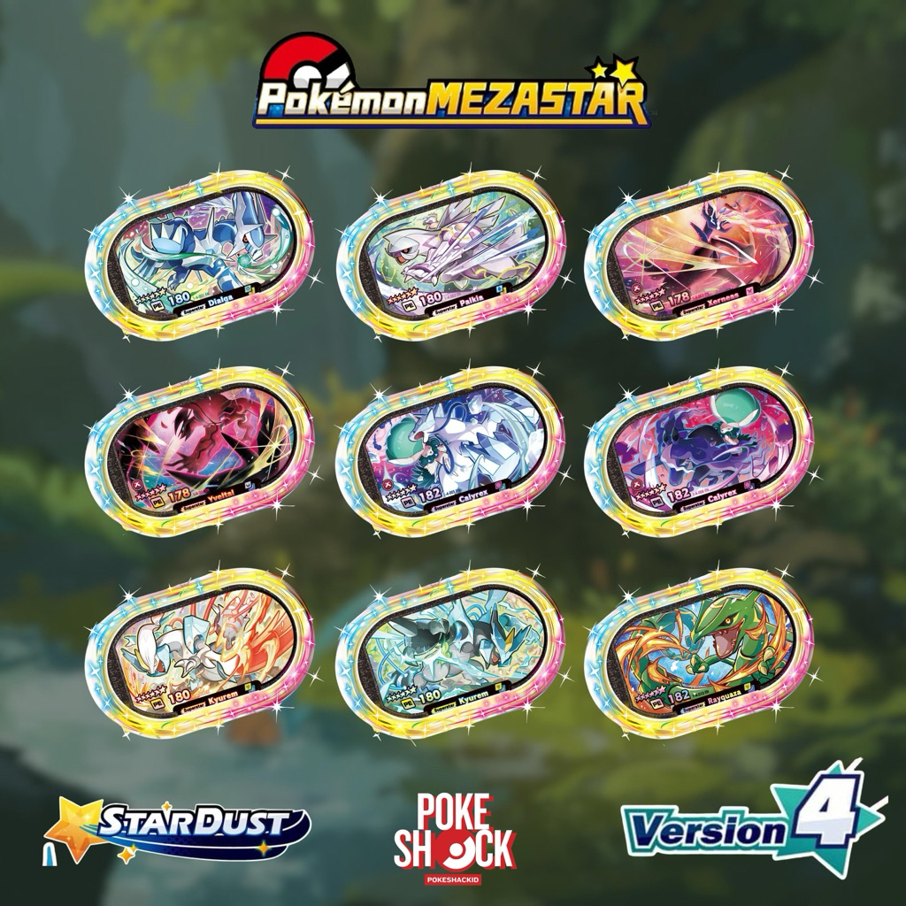 POKESHACK | Fullset / Satuan Mezatag Tag B6 Season / Versi / Stardust 4 Pokemon Mezastar 100% ORI ME