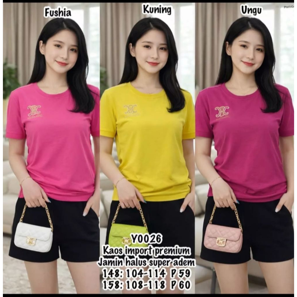 Y0026 - Y8815 - Y68015 kaos wanita