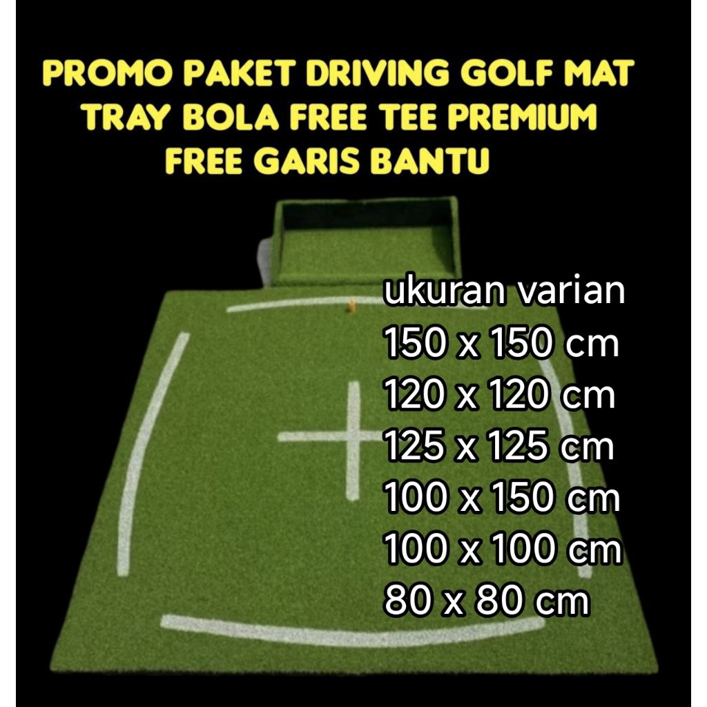 Karpet Driving Golf Mat tebal 35mm ukuran varian free ruber tee