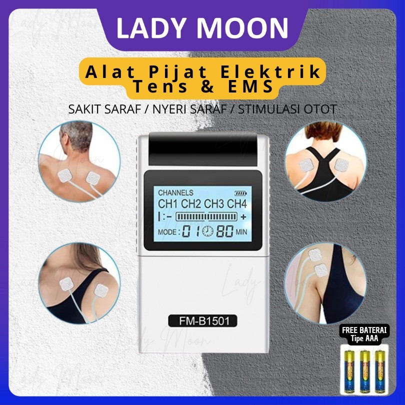 Lady Moon GARANSI 1 TAHUN Alat Pijat Terapi Listrik Tens&Ems Akupuntur Electric Mesin Therapy Elektr