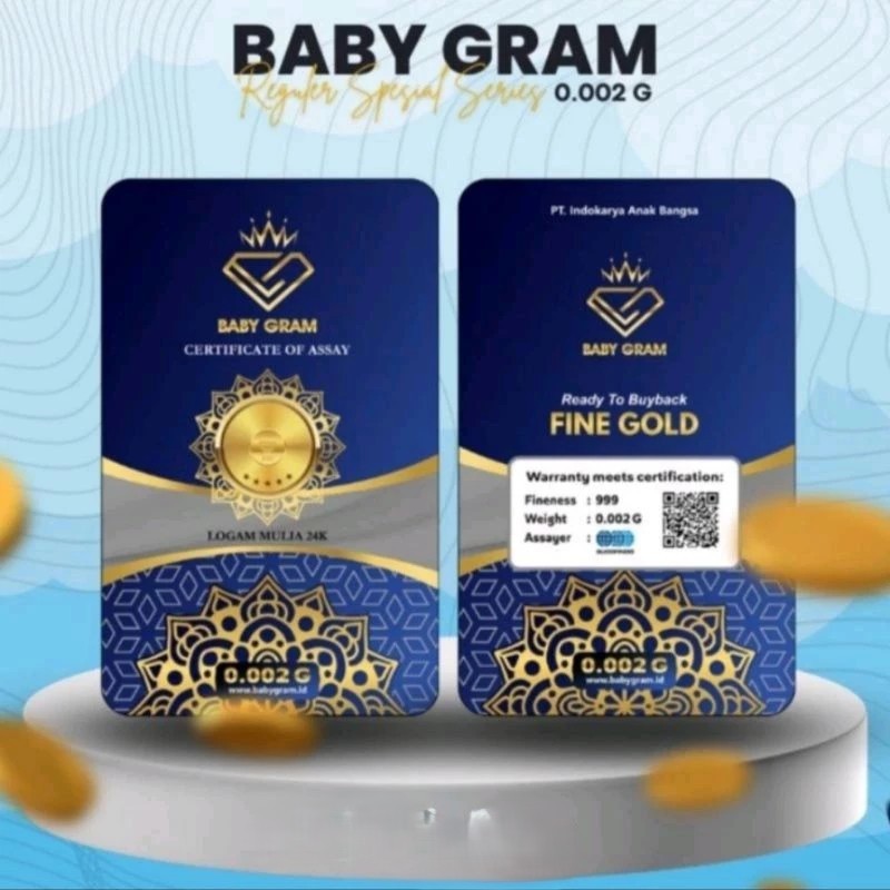 Baby Gram 0.002 0,002 Gram Emas Mini Gold Logam Mulia 24 Karat