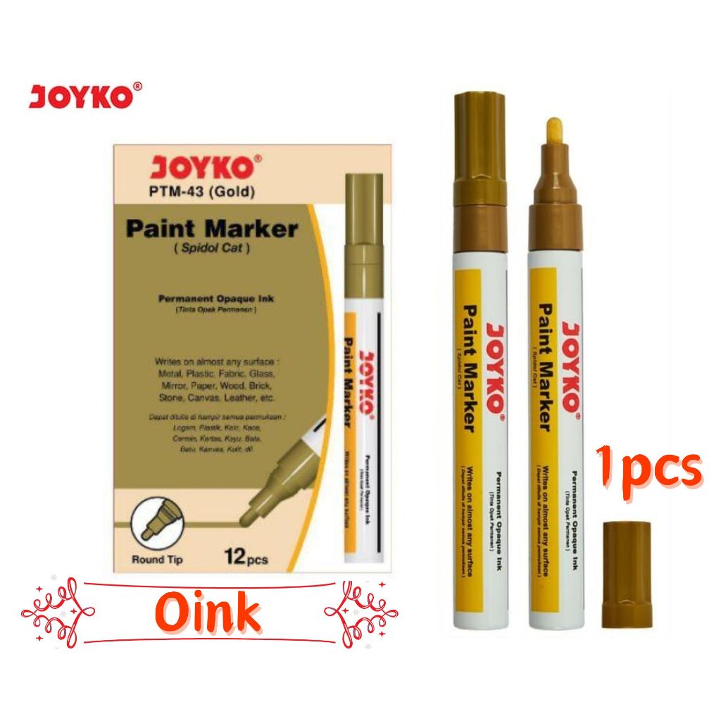 Spidol paint marker permanent gold emas JOYKO PTM-13