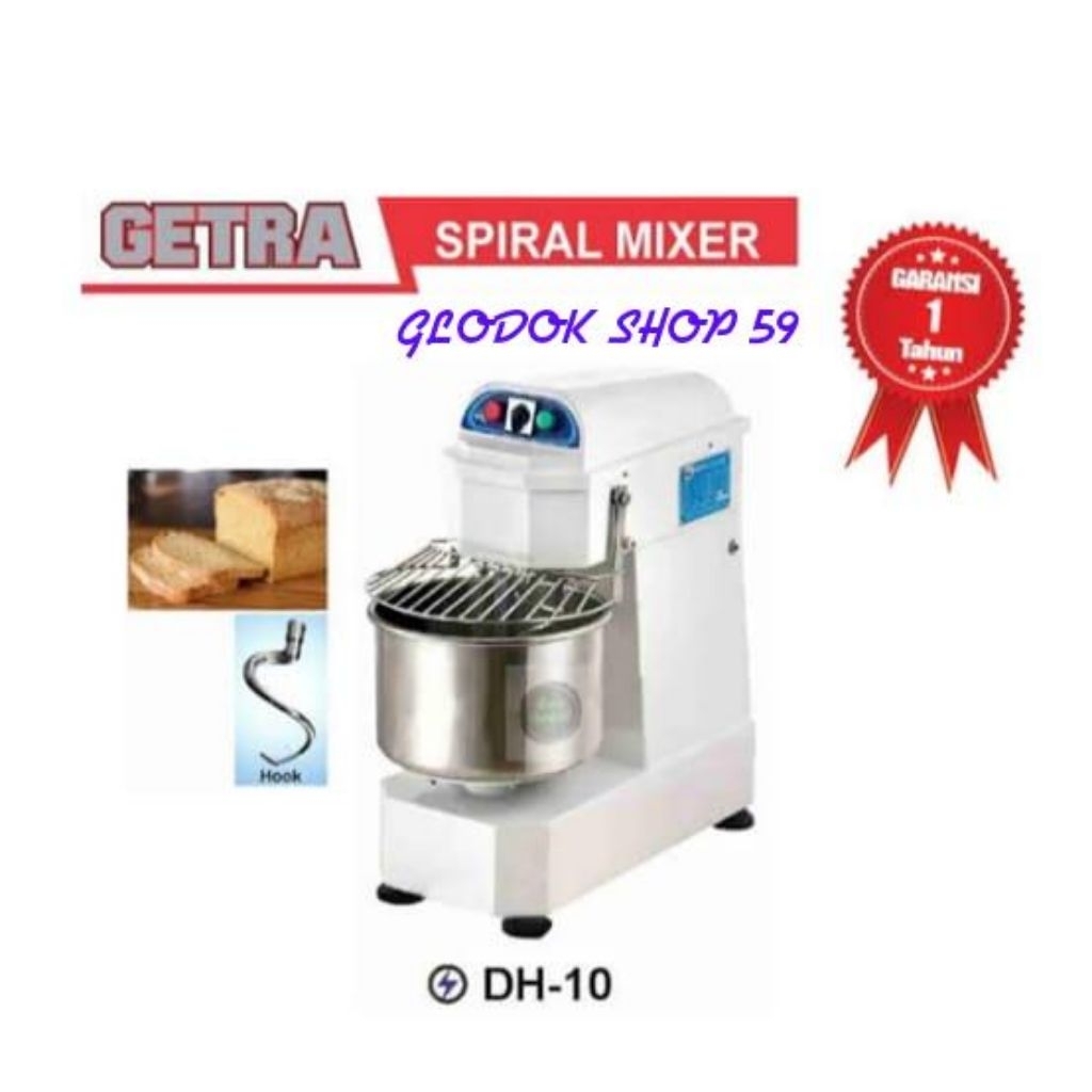 Spiral Mixer GETRA DH-10 / DH 10 Mesin Untuk Membuat Adonan Roti 10L New