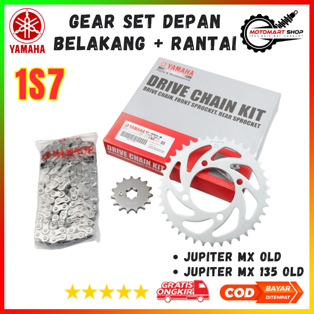 Gir Set Jupiter MX Old / Gir+Rantai Jupiter MX 135 Lama / Gear Set Yamaha Jupiter MX Old - 1S7