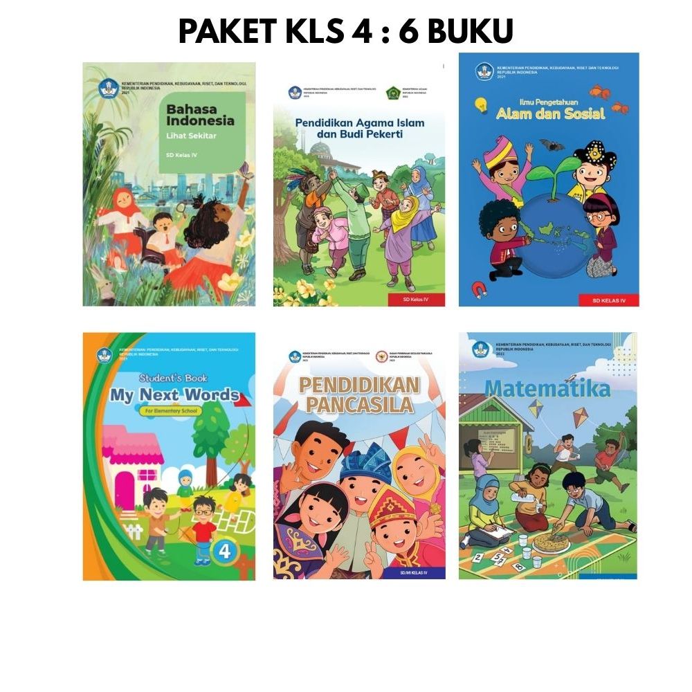 Paket Buku Kelas 4 Bhs Indonesia Inggris MTK REVISI IPAS Pancasila Agama Kurikulum Harga tuk 6 buku