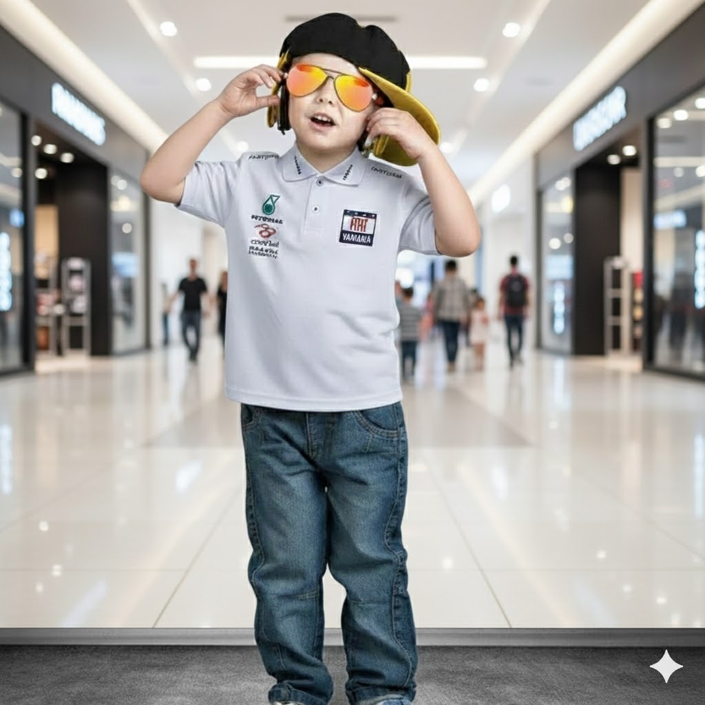 Kaos Polo Anak Racing Team Yamaha Petronas Fiat - Baju Kerah Balap Motor Anak