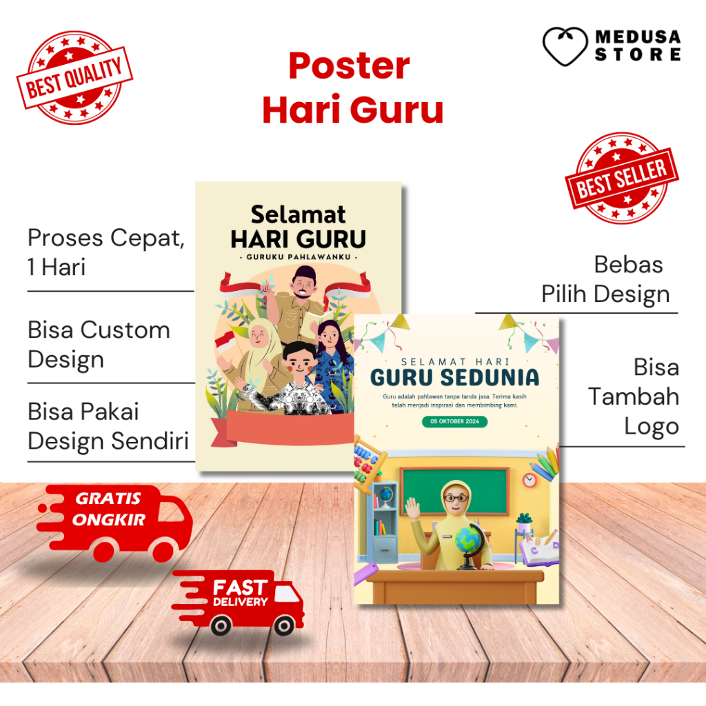Poster Hari Guru Nasional 25 November Hiasan Kelas Sekolah Lucu Aesthetic