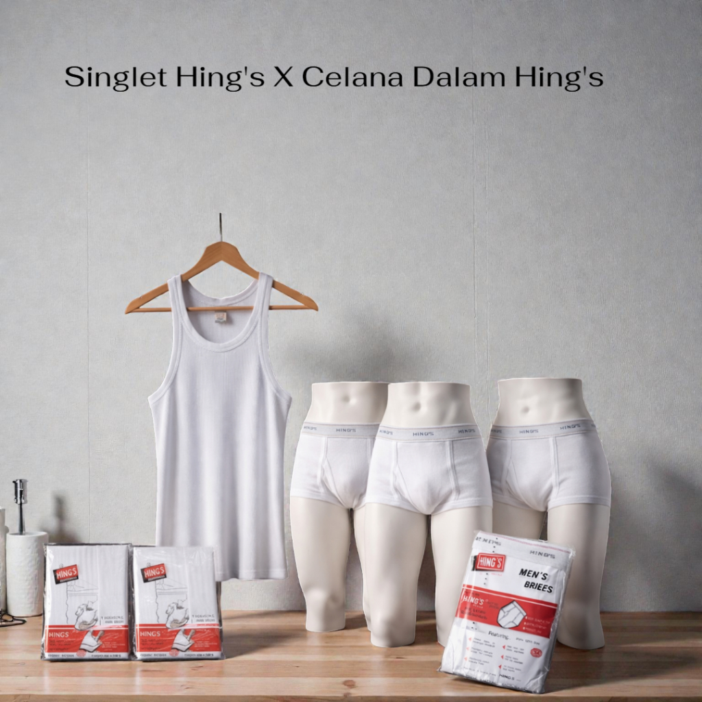 [ 3 pcs ] CD Hing's 123B Salur | CD Rider 125B Salur | Celana Dalam Pria / Putih Salur | Sempak Ride