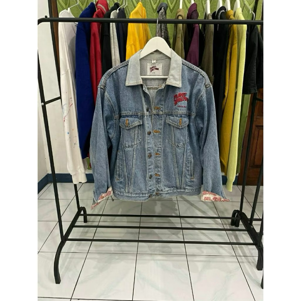 Jaket Denim Vintage Planet Hollywood Costa Mesa