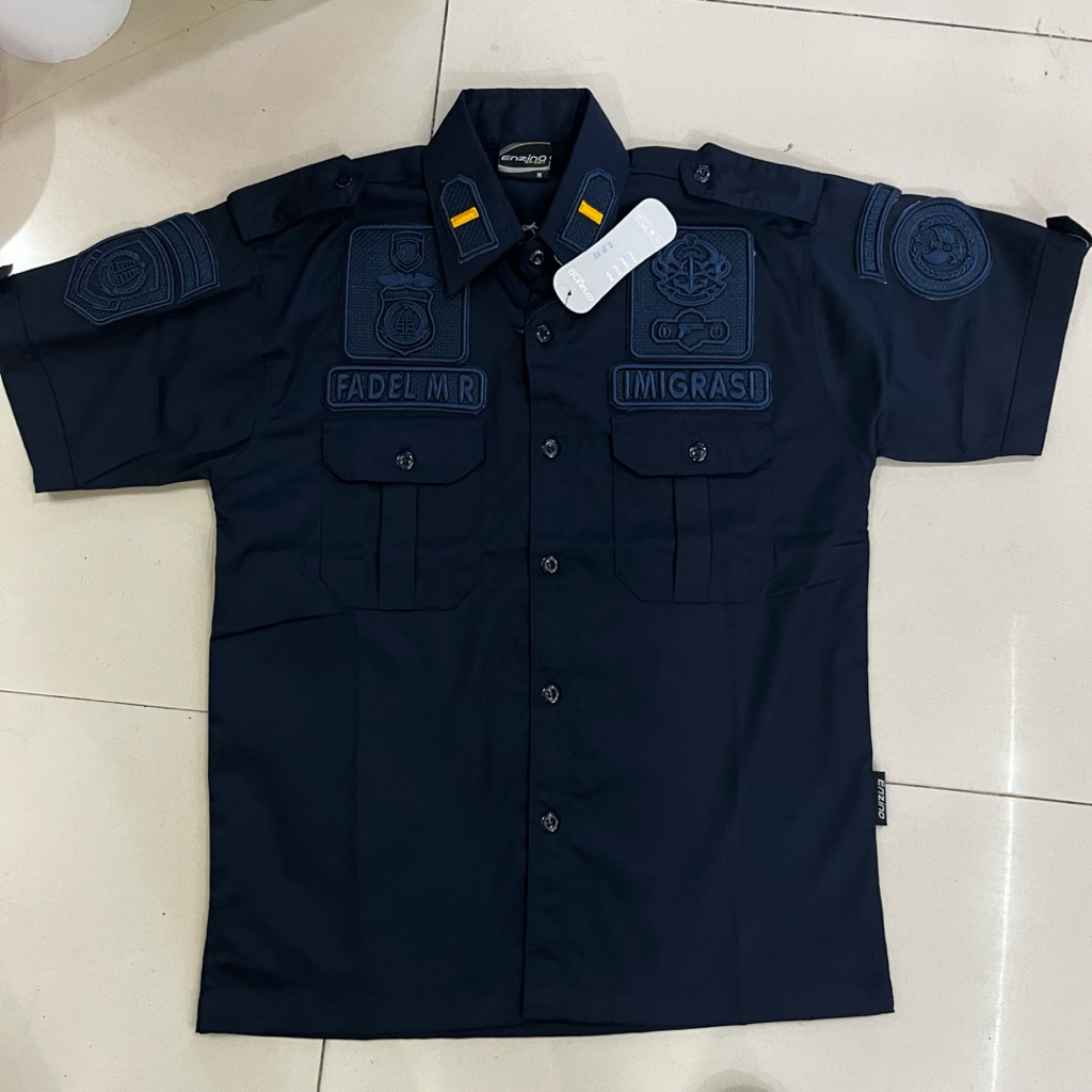 kemeja imipas imigrasi terbaru bordir timbul baju imigrasi pdl terbaru