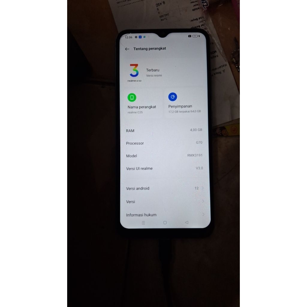 realme c25 ram 4/64 minus lcd retak