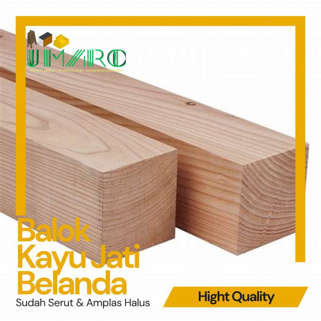 Balok Kayu Jati Belanda 10x8x130cm /  Balok Pinus Jati Belanda