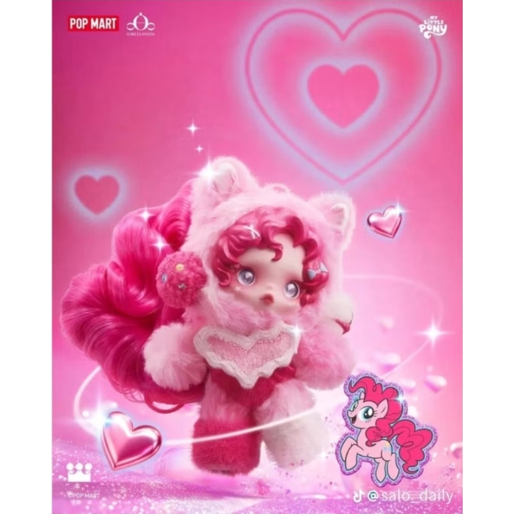 POPMART MY LITTLE PONY SKULLPANDA - SELECTED - PINKIE PIE - SKULLPANDA MY LITTLE PONY - PLUSH PONY S